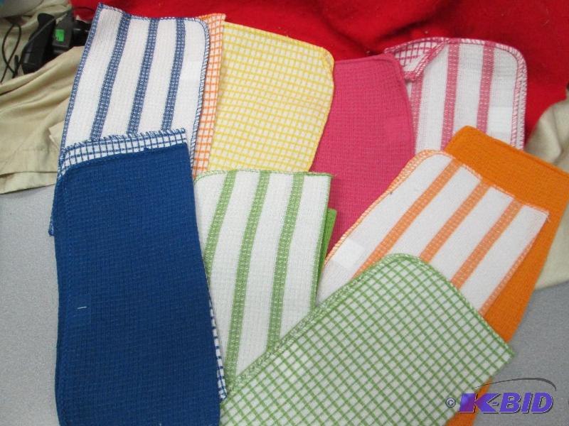 lot 167 image: Checked striped solid multi colored dishcloth...