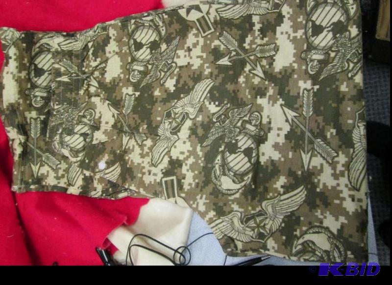 lot 178 image: Large night pant with eagle, arrows, and the ...