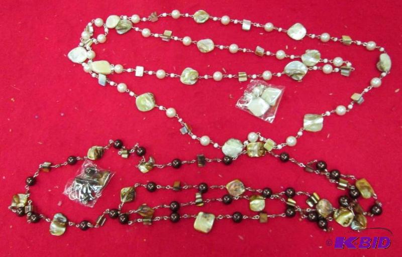 lot 33 image: 2 necklace and earrings...