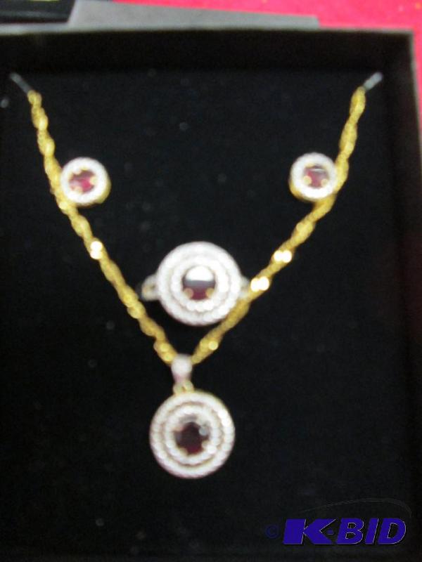 lot 38 image: Necklace, Earrings and ring...