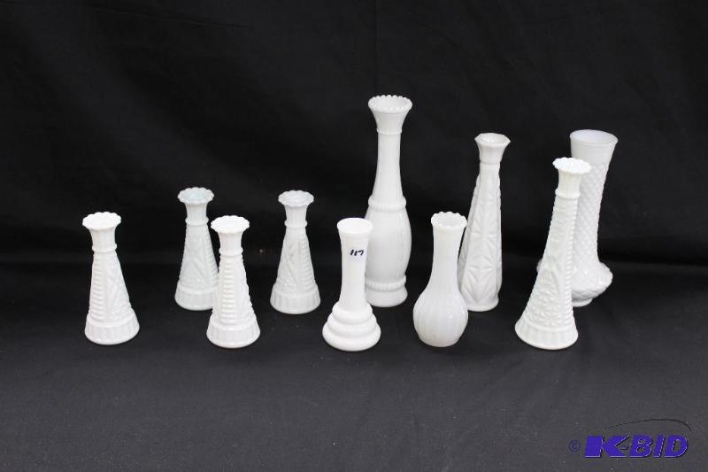 lot 117 image: All the Milk Glass Vases ...