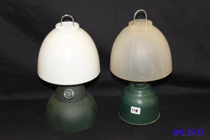 lot 118 image: Pair of Battery Powered Lanterns, batteries n...
