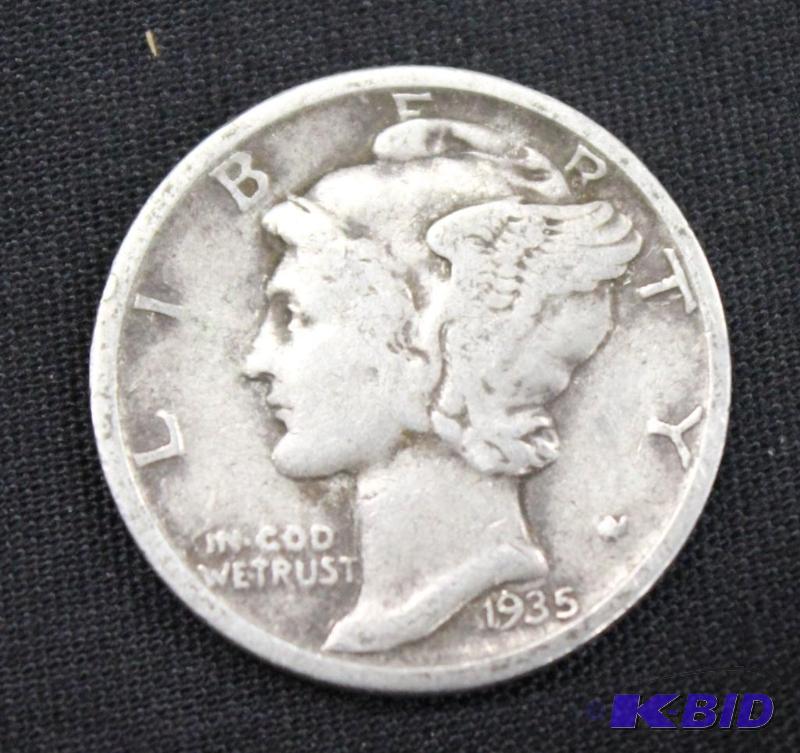 lot 14 image: 1935 Mercury Dime...