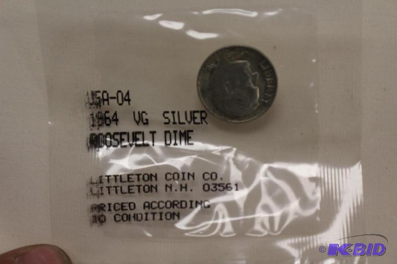 lot 18 image: 1964 Roosevelt Dime...