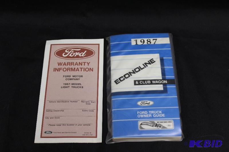 lot 208 image: 1987 Ford Econoline Owners Manual ...