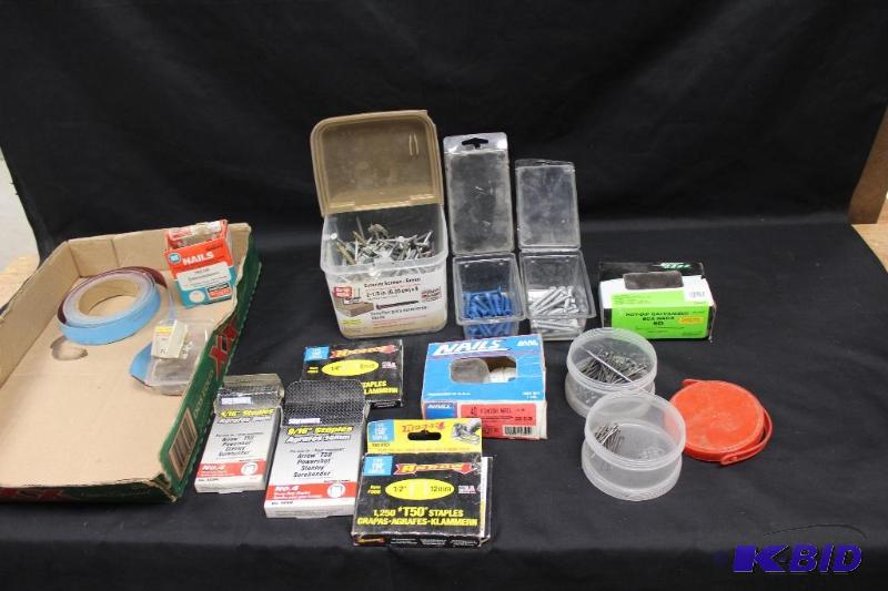 lot 246 image: Nails, Screws, Staplers, etc.. ...