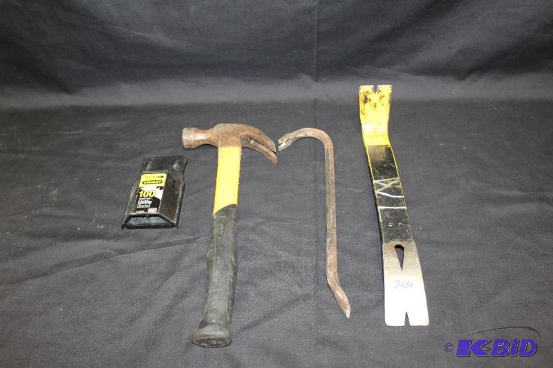 lot 269 image: Hammer, Wonderbar, Pry Bar and Carpentry Knif...