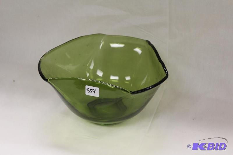 lot 354 image: Green Glass Bowl ...