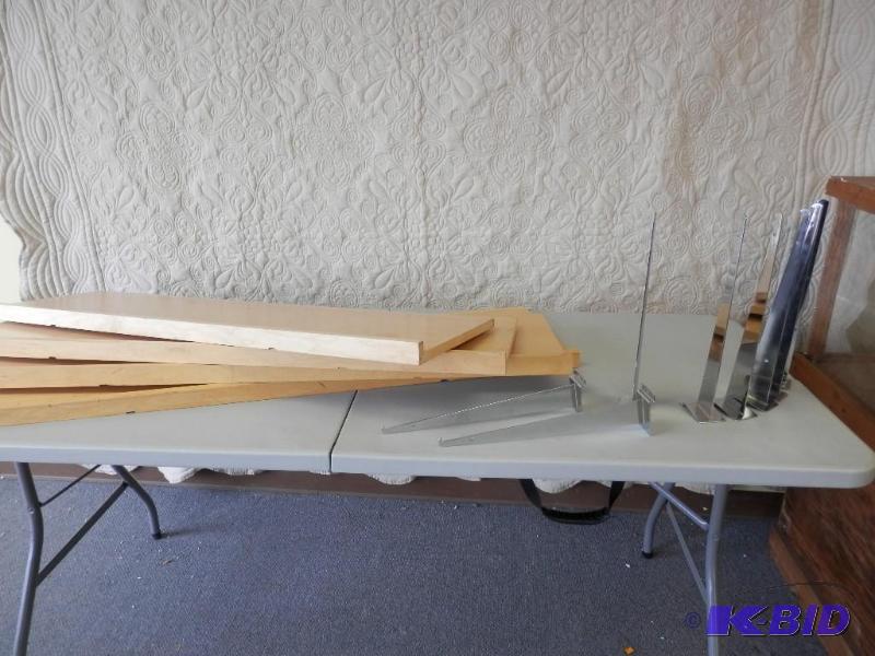 4 slat wall shelves and 8 brackets