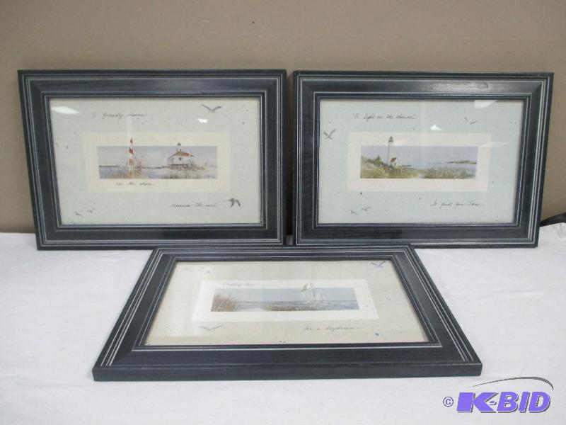 3 Jacqueline Penney Framed Beach Prints