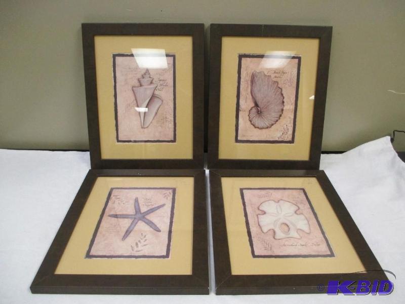 Lot of 4 sea shell wall hangings