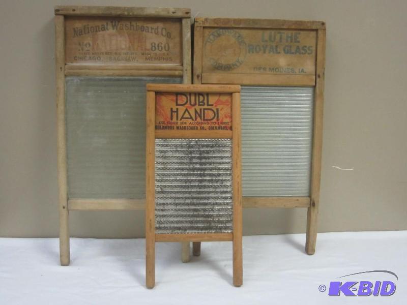 Lot of three washboards