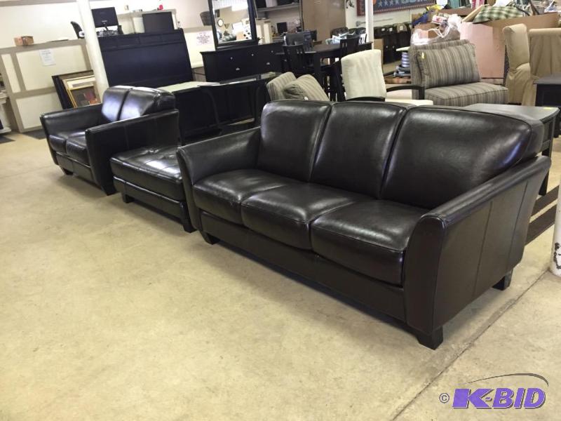 3 Piece Leather Sofa Set