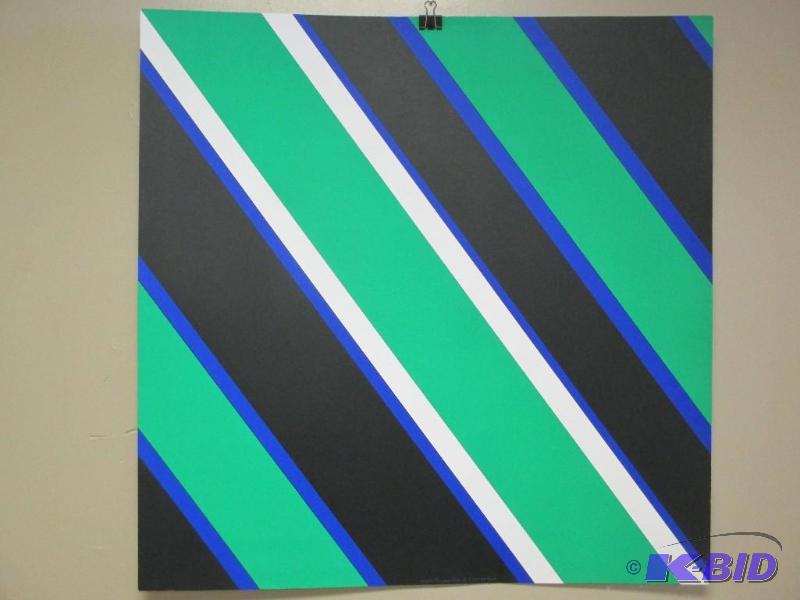 Denise Rene Editeur Signed & Numbered Black, Green, Blue & White Abstract Print