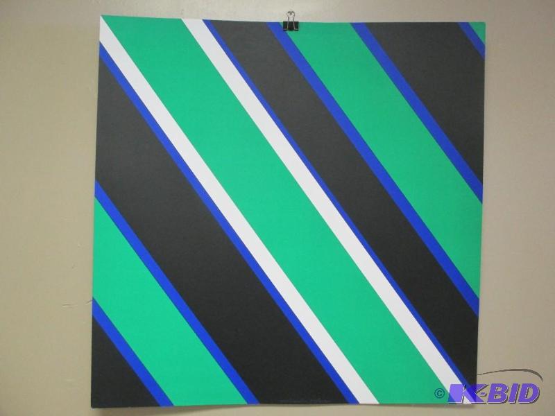Denise Rene Editeur Signed & Numbered Black, Green, Blue & White Abstract Print