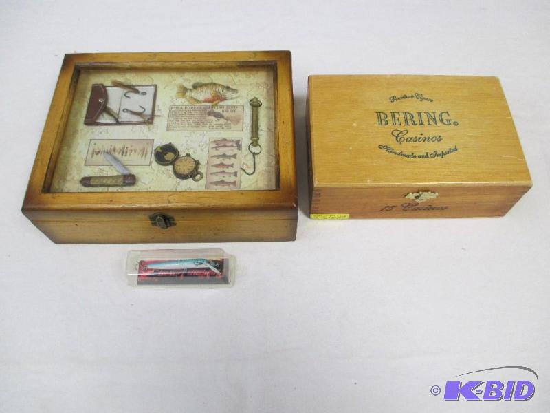 Fishing Case, Fishing Lure & Cigar Box