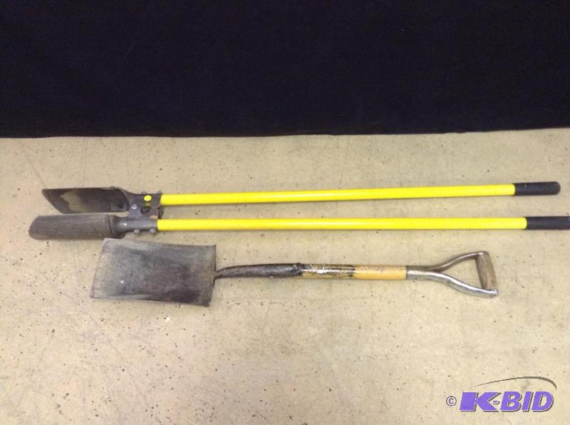 Post Hole Digger and Flat Shovel