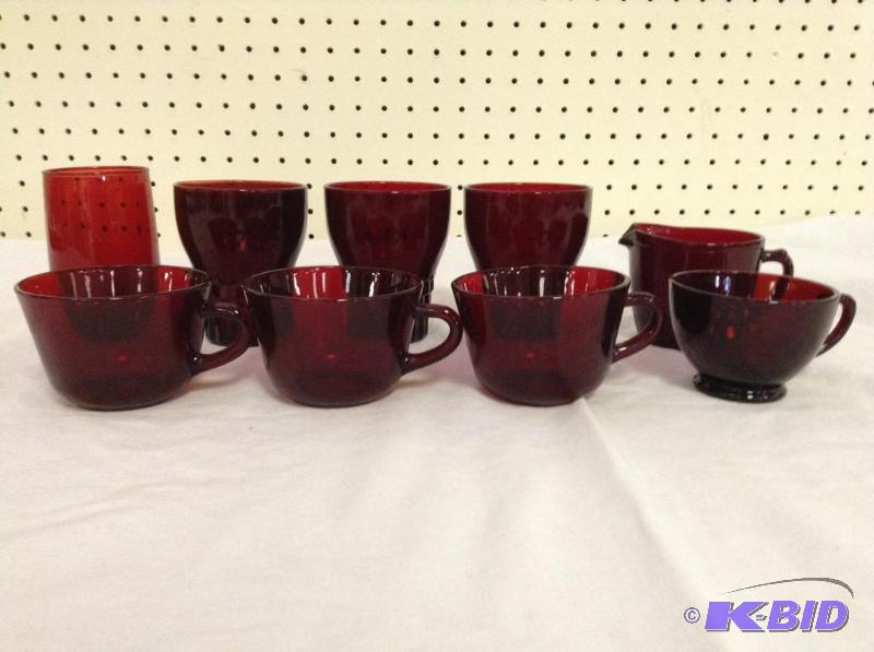 Lot of Ruby Red Glass