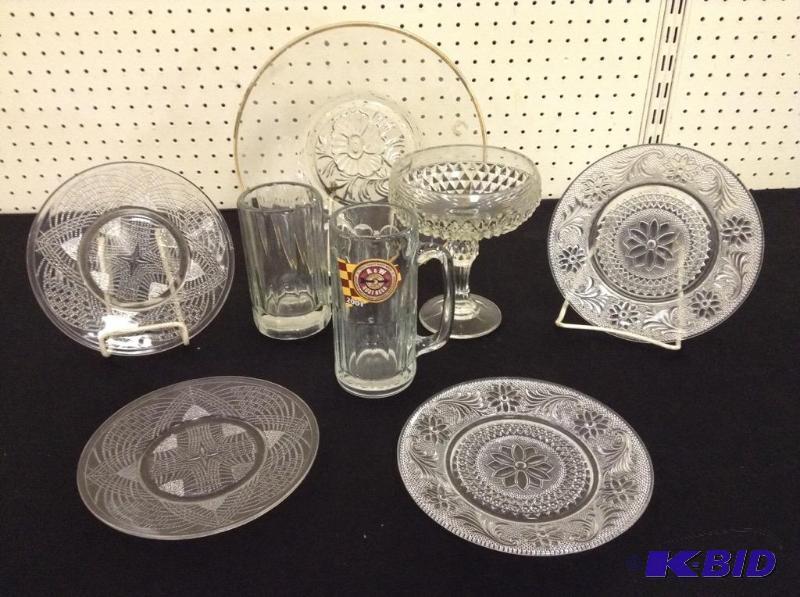 Lot of Clear Pressed Glass