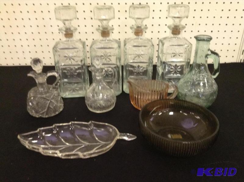 Glass Decanters, Cruets & Serving Dishes