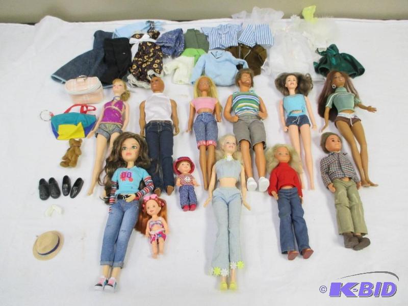 2 Vintage 1966 & 1968 Barbie & Ken Dolls, Clothing & Newer Dolls