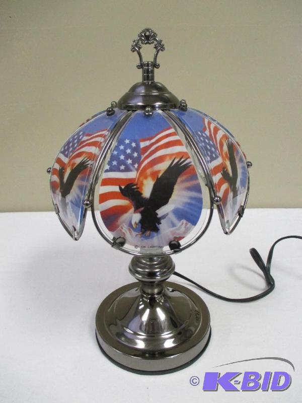 Patriotic Eagle American Flag Touch Lamp