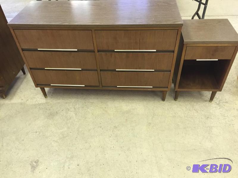 Vintage Retro Dresser and Night Stand