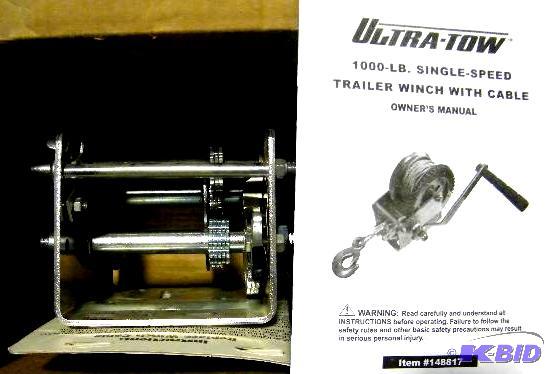 lot 11 image: Ultra Tow Manual Trailer Wench - 1,000 pound ...