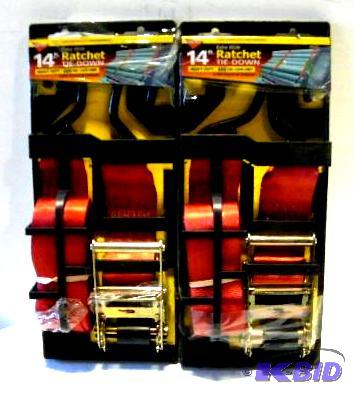 lot 5 image: Pair of Keeper Extra Wide 14 Foot Ratchet Hea...