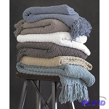 New&nbspGrand Chenille Throws - Ivory and Bl...