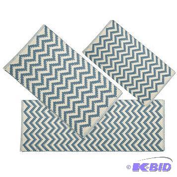 New Chevron Nuveau 3 Pc. Rug Set - Blue MSRP&...