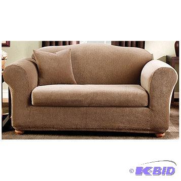 New Sure Fit Stretch Stripe Sofa Box Cushion ...