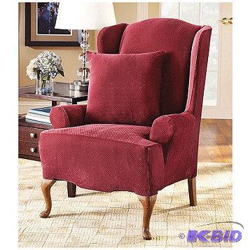 New Sure Fit Stretch Pique Wing Chair Slipcov...
