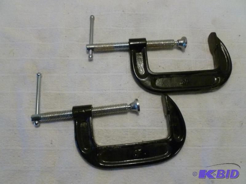 lot 100 image: Lot of two 4" c-clamps....