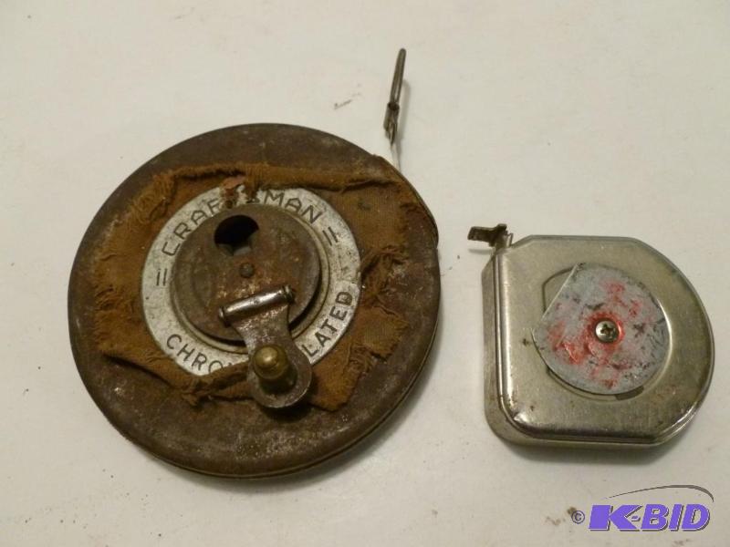 lot 137 image: Lot of two vintage metal tape measures, Craft...