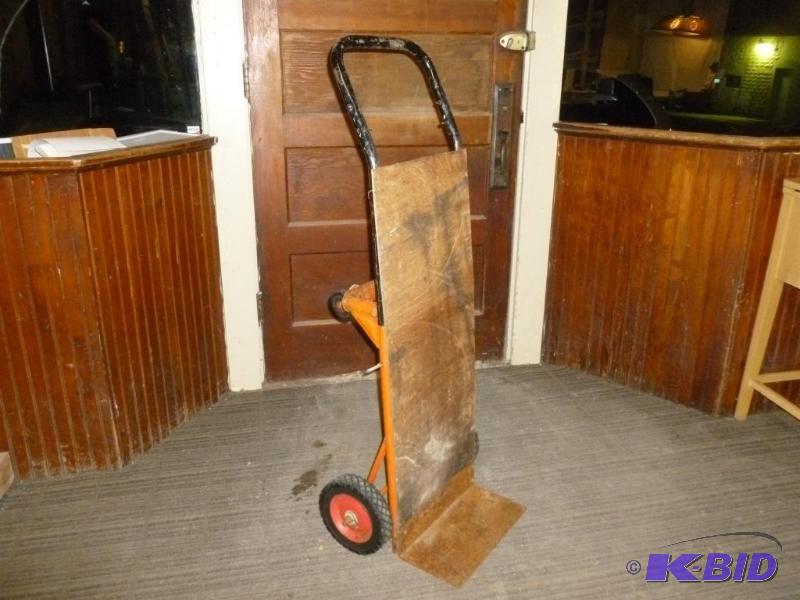 lot 140 image: Four wheel steel utility cart....