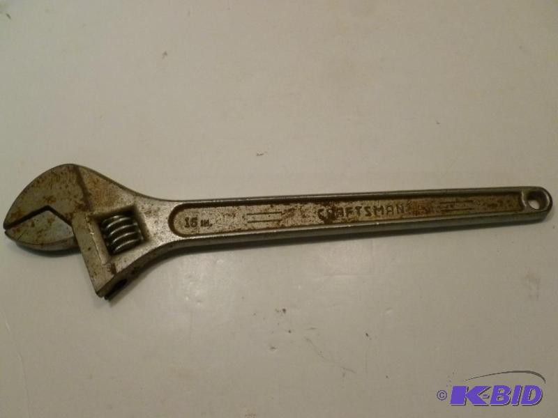 lot 145 image: Large Craftsman 16" adjustable wrench....