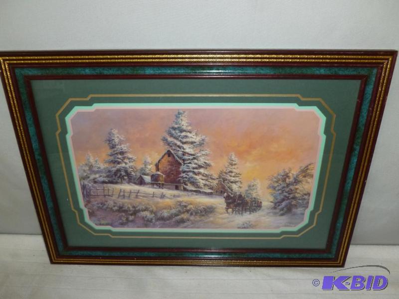 lot 15 image: Lee Parkinson winter scene themed&nbspwood f...