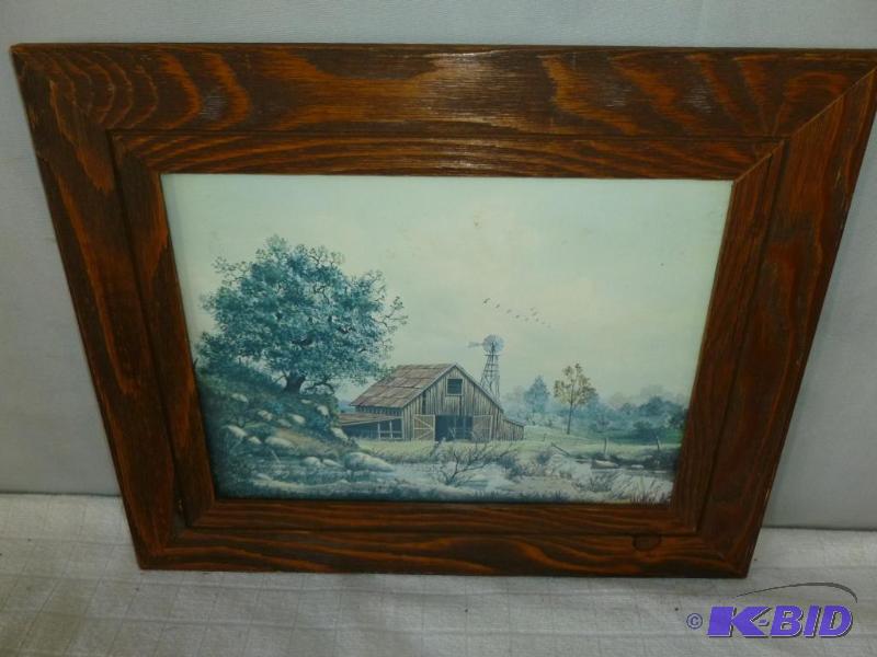 lot 20 image: Geert Hout barn themed wood framed print that...