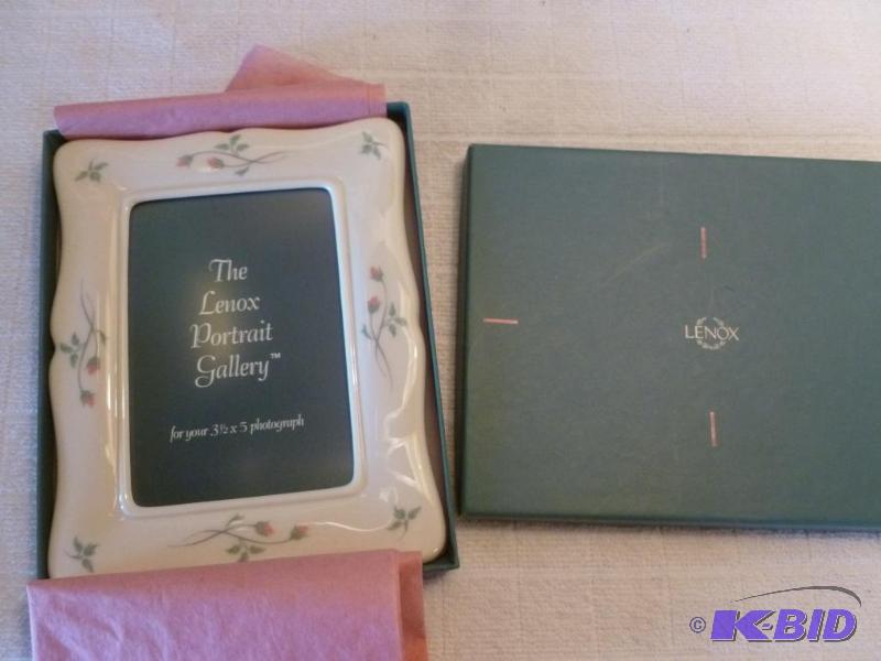lot 304 image: Lenox rose manor porcelain picture frame that...