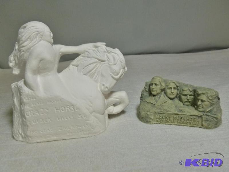 lot 331 image: Crazy Horse plaster decoration and a Mount Ru...