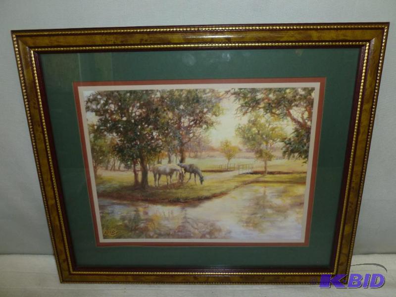 lot 62 image: Beautiful Humphrey Horse Themed wood framed a...
