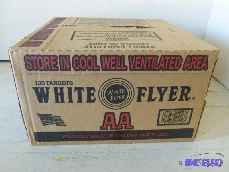 lot 79 image: White Flyer AA box of 135 clay pigeons, full ...