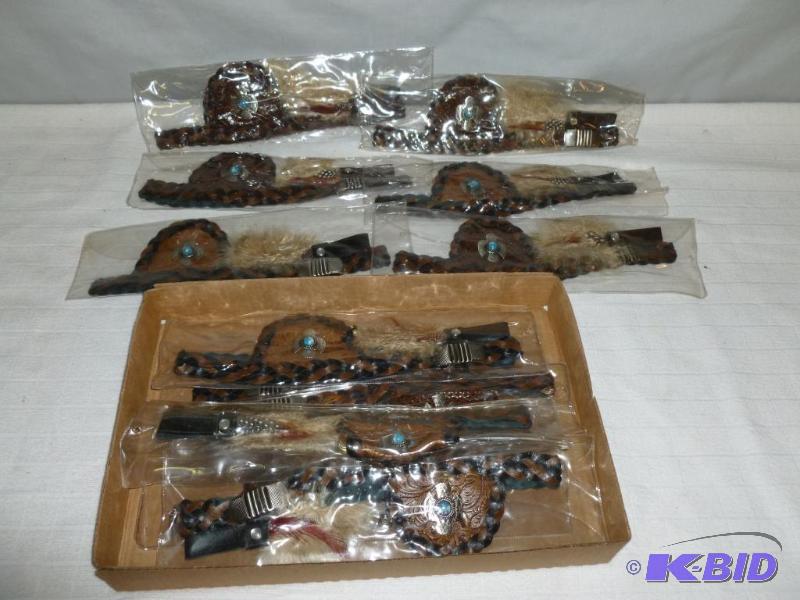 lot 81 image: Lot of twelve new cowboy hat bands....
