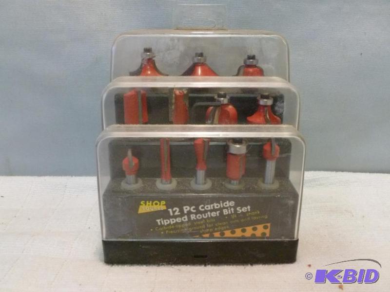 lot 95 image: Shop Source 12 pc. carbide tipped router bit ...
