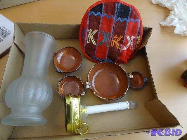 Glass Vase, Pottery Bowls, Battery Operated C...
