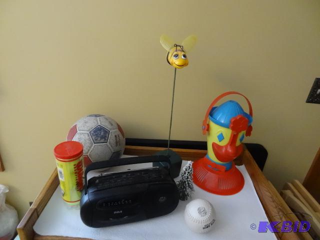 Soccer Ball. Tennis Balls, Vintage Sand Toys....