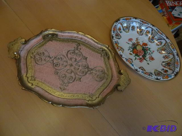 Vintage Metal and Wood Platter...