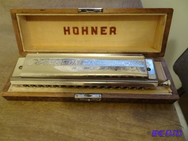 The 64 Chromonica Hohner Harmonica. With Case...