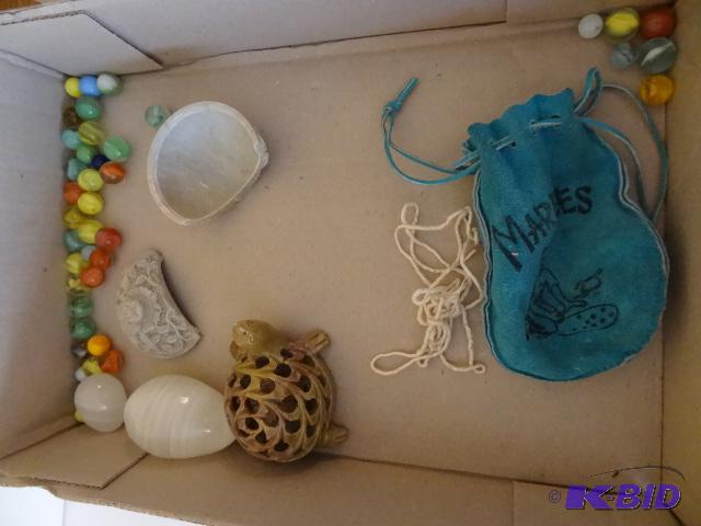 Misc Marbles. Stone Carved Items...